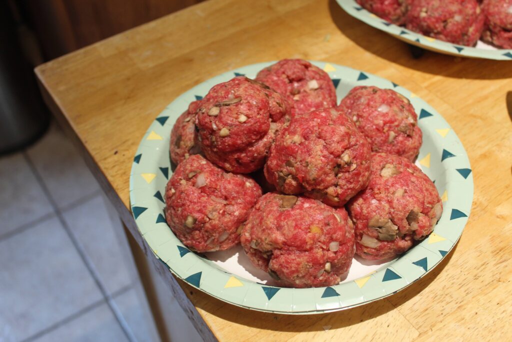 prepped burger balls