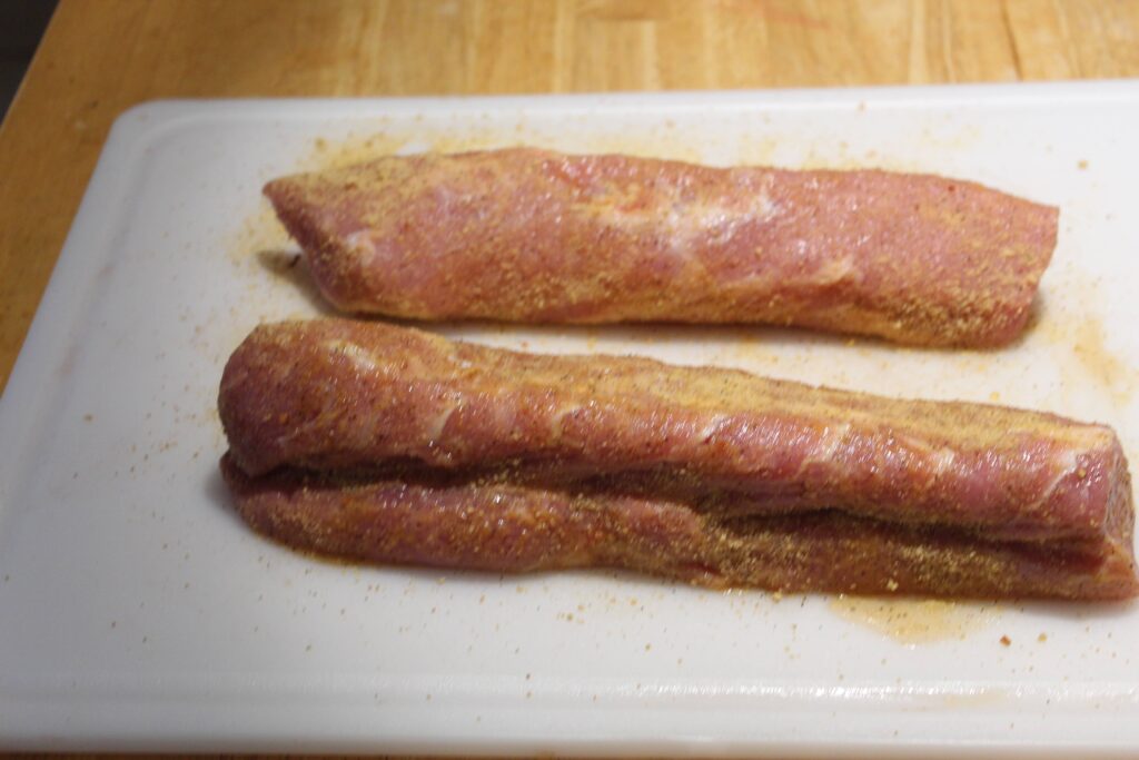 pork loin with rub applied