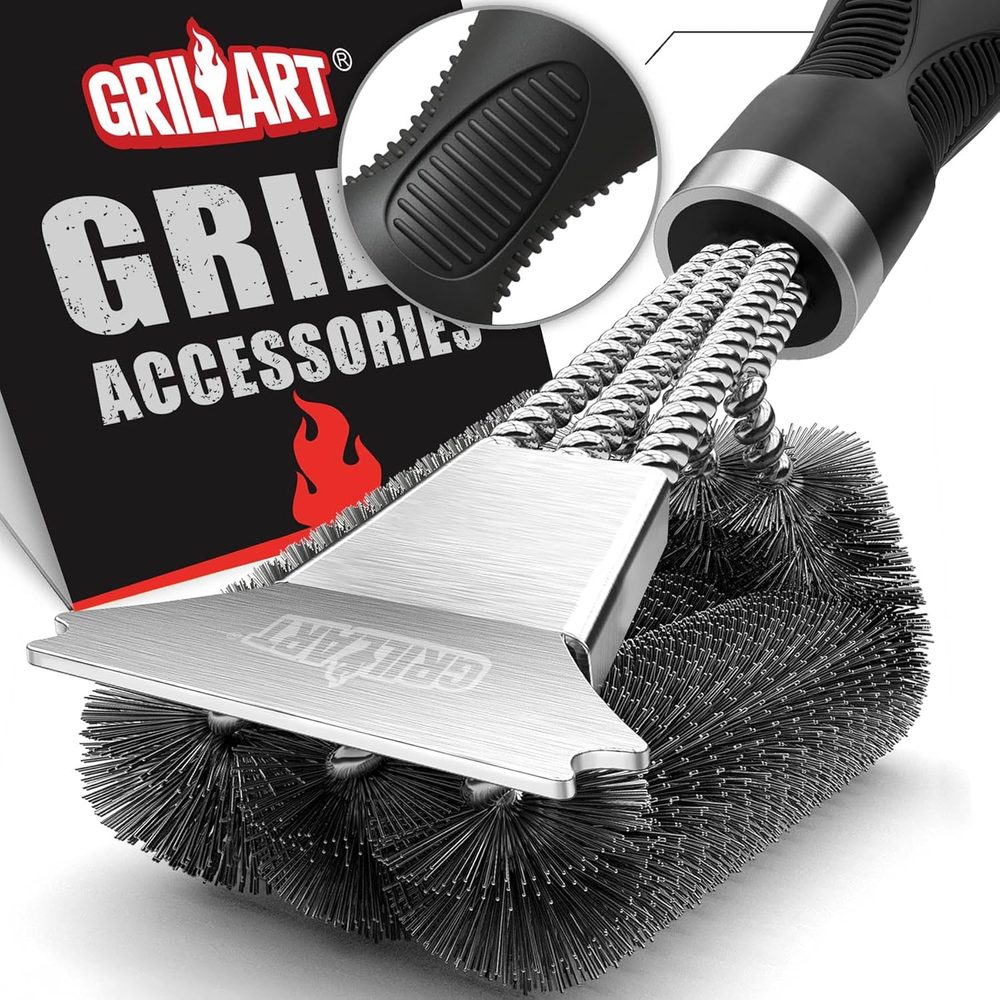GRILLART grill brush and scraper combo tool