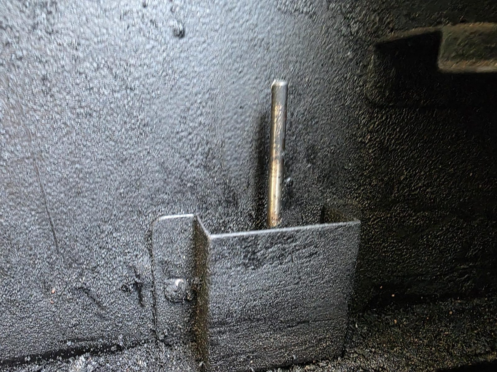 Pit Boss RTD temperature probe after cleaning, bright metal pin visible